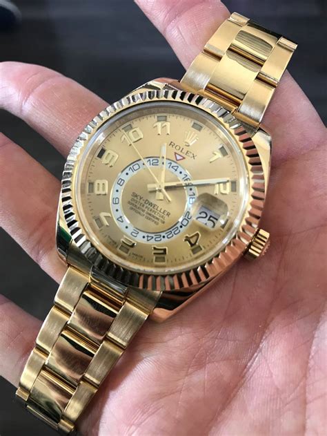 rolex sky dweller yellow gold black dial|rolex sky dweller 2022.